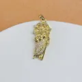 Gold religious figure pendant with sparkling cubic zirconia, fashion charm accessory. - Virgin Mary Figure (1) / Gold