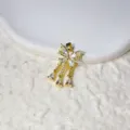 Close-up detail of a delicate gold-plated butterfly pendant with shimmering zircon drops. - 18K Gold Plated White Zirconia Style / Gold