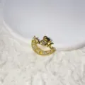 Gold Plated Zircon Moon Pendant DIY Jewelry Accessory for Necklace Bracelet Mother's Day Gift - Gold Mama Moon Pendant