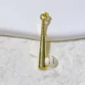 Detailed close-up of a gold-plated baseball bat and ball pendant, perfect for DIY jewelry. - 18K Gold Plated and White Ball Style