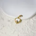 Exquisite micro-paved zircon heart pendant detail in gold-plated copper with cute floral charm. - Heart Shape Pink Pattern (2)