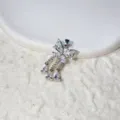 Micro-inlaid zircon butterfly tassel pendant, exquisite DIY jewelry accessory for handmade necklace. - Silver with White Rhinestones / Silver
