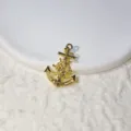 Gold Anchor Pendant Micro-set Zircon Nautical Necklace Accessory European Fashion Jewelry - Gold Anchor Helm Shape