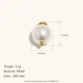 18K Gold Pearl Pendant DIY Jewelry Accessory Minimalist Elegant Pearl Charm for Women - Single Artificial Pearl Pendant - Gold