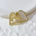Goldener Herz Strass Anhänger mit Zirkonia Mikro-Fassung für DIY Halskette und Armband. - Gold Herz Stern Mond Stil (1)