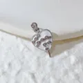 Kupfer Mikrofassung Zirkonia Herz Schlange Anhänger Anhänger Schmuck Detailansicht. - Weißer Emaille-Herz Grünes Auge Schlange Stil (G851)