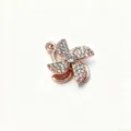 Rose gold rotating pinwheel charm pendant with sparkling zirconia for DIY bracelets and necklaces. - Rotating Windmill Style (X0061) / Rose Gold