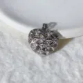 Ciondolo a cuore in argento con zircone per creazione collana braccialetto fai da te. - Cuore Cavo Argento (4)