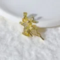 Gold plated micro pave cubic zirconia deer pendant DIY handmade jewelry charm accessory - Gold Deer/Horse Style (M1022)