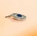 Zircon inlay plug clasp DIY bracelet necklace accessory, silver color variant with blue stone - Warm Tone Delicate Style (6)
