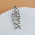 Silver plated religious saint pendant accessory for necklace DIY fashion jewelry making. - Saint Figure (33) / Silver