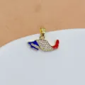 Détail du pendentif carte en métal doré, accessoire de bijoux élégant avec zircons brillants. - Pendentif Seul - Style 3 (J0069)