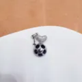 Gold Plated Cubic Zirconia Soccer Heart Pendant Fashion Charm Women Jewelry Gift - Heart Letter Soccer