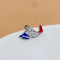 Détail de pendentif carte exquis, plaqué cuivre avec oxydes de zirconium et émail coloré. - Pendentif Seul - Style 4 (J0069)