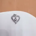 Heart shaped soccer pendant with micro paved zircon, stylish mom jewelry gift variant. - Heart Hollow Soccer (Mom)
