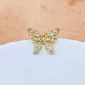 Goldfarbener Schmetterling Anhänger mit funkelnden Zirkonia Steinen für Damen Halskette DIY. - Farbbeständiger Kupfer Gold Schmetterling Stil (6)