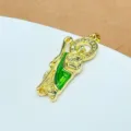 Gold Plated Saint Jude Zircon Pendant DIY Necklace Jewelry Accessory Religious Charm Gift - Green Enamel San Judas Gold Style (7)