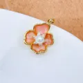Rosa blume zirkon perle anhänger halskette elegante damen tägliches pendeln schmuck - Gold Rosa Glitzer Lasierte Blütenblatt Stil (7)