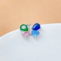 Farbenfroher Schmetterling Anhänger Charm mit funkelnden Zirkonia Steinen. - Silber Mehrfarbiger Edelstein Schmetterling Stil (8)