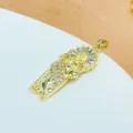 Gold plated micro paved cubic zirconia virgin mary pendant DIY necklace bracelet jewelry making accessory - Micro-inlaid White Zirconia Mary Head Style (10)