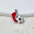 Football sports style enamel zircon pendant necklace, stylish sports accessory for women. - Red High-Top Sneaker and Soccer Style