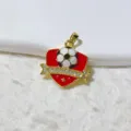 Ciondolo scudo pallone da calcio strass smalto DIY lega gioielli collana accessorio ciondolo - Stile Nastro Bianco (741)