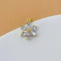 Vergoldeter Zirkonia Blumen Anhänger DIY Schmuck Zubehör für handgemachte Armbänder. - bunt