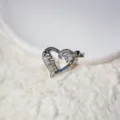 Heart Mom Zircon Pendant DIY Necklace Bracelet Accessory Copper 18K Real Gold Plated - Silver Mom Hollow Pendant