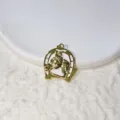 Gold horseshoe horse head pendant necklace accessory brass vintage jewelry charm DIY - Gold Horse Head Shape