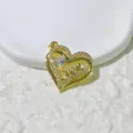 Exquisite gold tone double heart MOM pendant detail, stylish crystal necklace accessory. - Gold White Zirconia Style (1)