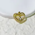 Glänzender goldener Fußball Anhänger Diamant Herz Charm DIY Schmuck für Top Sportfans - Gold Herz Inspirierendes Zitat Fußball Stil (3)