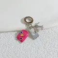 Travel theme charm pendant for DIY bracelet necklace, silver plated jewelry accessory gift. - Steel Color