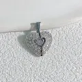 Oeffnbarer Herz Zirkon Anhaenger, eleganter europaeischer Luxus Mikrofassung Kupfer Hallschmuck. - Typ A Silber