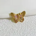 Exquisite 18k gold plated butterfly pendant jewelry accessory with pink zirconia for DIY craft. - Gold Butterfly Pink Rhinestone Style (1)