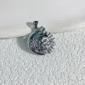 Pendentif breloque en métal visage soleil et lune ton argent pour bricolage collier bracelet bijoux. - Tout Acier / Argent