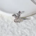 Micro pave cubic zirconia horse pendant charm for DIY jewelry making accessories, copper base. - Gold Horse with Rider Style (M1022)