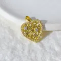 Gold Plated Zircon Heart Pendant DIY Fashion Jewelry Accessory Variant Style Details - Hollow Flower Heart (10)