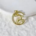 Gold plated moon deer zircon pendant DIY handmade jewelry accessory exquisite charm design - Gold Moon and Deer Style (M1022)