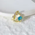 Squisito ciondolo Saturno in pietra blu microincassata in rame, elegante gioiello DIY. - Stile Saturno Blu (1)