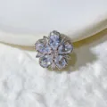 Cuenta espaciadora de flor con circonita chapada en oro de cobre para accesorio DIY - Estilo Flor Blanca (2)