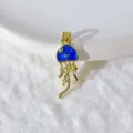 Vergoldeter Kupfer Zirkon Qualle Anhänger DIY Ozean Schmuck Zubehör Halskette Charm Basteln - Gold Mikroeingelegte Glitzer Qualle Anhänger (WSX-453)