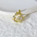 Ciondolo pianeta placcato oro micro-incastonato zircone moda accessorio gioiello - Stile Saturno Oro (6)