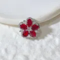 Rote und weiße Zirkonia Blüte Abstandsperle für DIY Schmuckherstellung Charm 1Stk - Rot und Weiße Blume Stil (5)