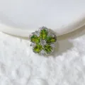 Blumenförmige grüne Zirkon Metall Zwischenperle DIY handgemachte Schmuck Anhänger Zubehör. - Grüne Blume Stil (7)