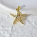 Vergoldeter Seestern Zirkon Anhänger DIY Schmuck Zubehör für modische Halsketten - Vergoldeter Mikroeingelegter Mehrfarbiger Seestern Anhänger (WSX-453)