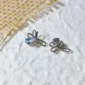 Ciondolo per gioielli DIY con fiocco in zircone argento e ciondolo di cristallo blu - Fiocco Goccia d'Acqua Blu (5952432664388)