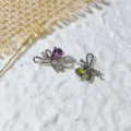 Ciondolo Fiocco DIY in Zircone Accessore Fascino Cristallo Creazione Gioielli Parte - Fiocco Viola Giallo Verde (5952432664389)
