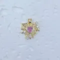 Vergoldeter Spinnennetz Rosa Herz Anhänger Kristall Zirkonia DIY Schmuck Zubehör - Spinnennetz Herz Stil (11962)