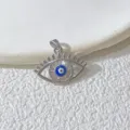 Böser Blick Anhänger Silber vergoldet Zirkonia Teufelsauge Charms Damen Schmuck Accessoire - Silber Böser Blick (2)