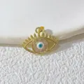 Vergoldeter Kupfer-Böse-Blick-Anhänger mit funkelndem Zirkonia und blauem Akzent. - Gold Blaues Herz Böser Blick (3)